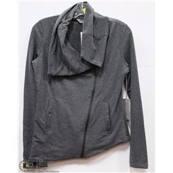 GREY OFF CENTER ZIPPERED JACKET SIZE SMALL