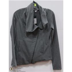GREY OFF CENTER ZIPPERED JACKET SIZE XSM
