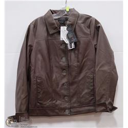 VINTAGE STYLE FAUX LEATHER JACKET SIZE LARGE