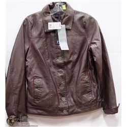 VINTAGE STYLE FAUX LEATHER JACKET SIZE MEDIUM