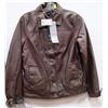 Image 1 : VINTAGE STYLE FAUX LEATHER JACKET SIZE MEDIUM
