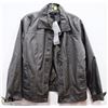 Image 1 : GREY VINTAGE STYLE FAUX LEATHER JACKET SIZE LRG