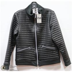 QUILTED JACKET WITH ZIPPER ACCENTS SIZE MED