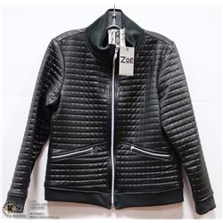 QUILTED JACKET WITH ZIPPER ACCENTS SIZE MED