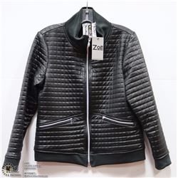 QUILTED JACKET WITH ZIPPER ACCENTS SIZE MED