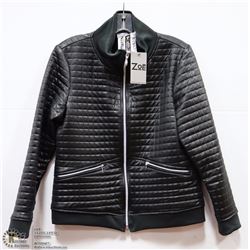 QUILTED JACKET WITH ZIPPER ACCENTS SIZE SMALL