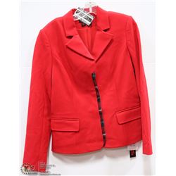 RED BLAZER WITH PLAID ACCENT SIZE 4