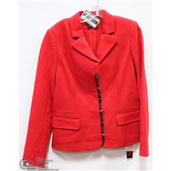 RED BLAZER WITH PLAID ACCENT SIZE 8