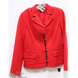 RED BLAZER WITH PLAID ACCENT SIZE 10