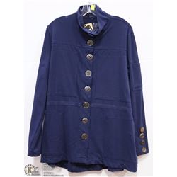 LONG NAVY BUTTON JACKET SIZE XL