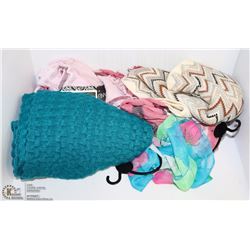 LOT OF 5 ASSORTED SCARVES
