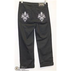 BLACK JEANS WITH RHINESTONE POCKETS SIZE 2
