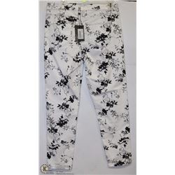 FLOWER PRINT JEANS SIZE 10