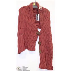 BROWN KNIT WRAP ONE SIZE