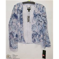 BLUE & WHITE FLORAL PRINT JACKET SIZE 6