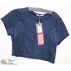 ZIP FRONT LACE DETAILED BOLERO SIZE 12