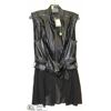 Image 1 : FAUX LEATHER WITH SHEER HEM & BACK VEST SIZE MED