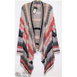 NAVY & ORANGE PRINTED CARDIGAN SIZE XL