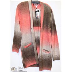 PEACH & GREY LONG SLEEVE CARDIGAN SIZE MEDIUM
