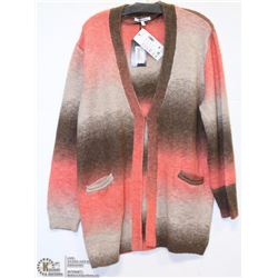 PEACH & GREY LONG SLEEVE CARDIGAN SIZE XL