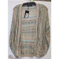 GREEN & TAUPE CARDIGAN SIZE MED TO LARGE