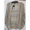 Image 1 : GREEN & TAUPE CARDIGAN SIZE MED TO LARGE