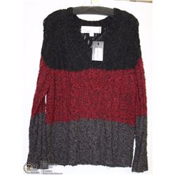 BLACK MULTI COLORED KNIT SWEATER SIZE XL