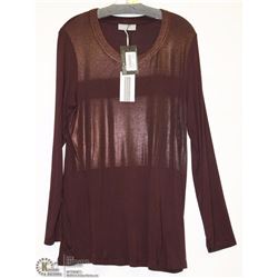 BURGUNDY & GOLD LONG SLEEVE TOP SIZE LARGE