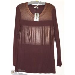 BURGUNDY & GOLD LONG SLEEVE TOP SIZE LARGE