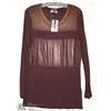 Image 1 : BURGUNDY & GOLD LONG SLEEVE TOP SIZE LARGE