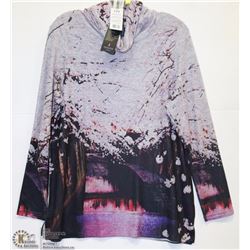 FUNNEL NECK WINTER SCAPE TUNIC SZ LARGE