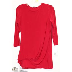 RED TUCKED IN HEM SHIRT SIZE XSM