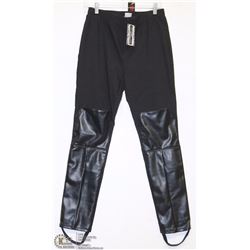 BLACK PANTS WITH FAUX LEATHER SIZE LARGE