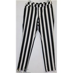 BLACK & WHITE STRIPED JEANS SIZE 12