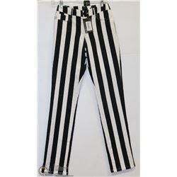 BLACK & WHITE STRIPED JEANS SIZE 4