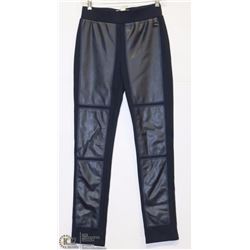 NAVY LEGGING WITH FAUX LEATHER FRONTS SIZE 2