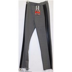 CHECKER PRINT LEGGING WITH LEATHER SIDES SIZE MED