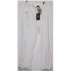 Image 1 : WHITE LINEN DRAWSTRING PANT SIZE LARGE