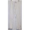 Image 1 : WHITE LINEN DRAWSTRING PANT SIZE XLARGE