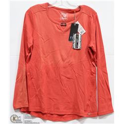 ORANGE CREW NECK LONG SLEEVE TOP SIZE LARGE