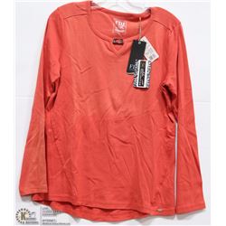 ORANGE CREW NECK LONG SLEEVE TOP SIZE LARGE