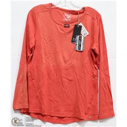 ORANGE CREW NECK LONG SLEEVE TOP SIZE XL