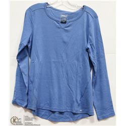 BLUE CREW NECK LONG SLEEVE TOP SIZE MED