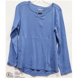 BLUE CREW NECK LONG SLEEVE TOP SIZE LRG