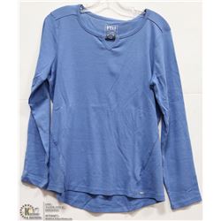 BLUE CREW NECK LONG SLEEVE TOP SIZE LRG