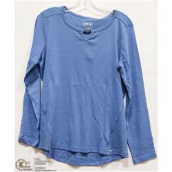 BLUE CREW NECK LONG SLEEVE TOP SIZE XL