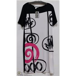 BLACK & PINK PRINT DRESS SIZE 8
