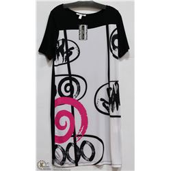 BLACK & PINK PRINT DRESS SIZE 10