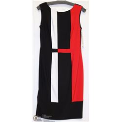 SLEEVELESS RED/WHITE/BLACK DRESS SIZE 10