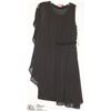 Image 1 : SLEEVELESS BLACK SHEER DRESS W/BEADED WAIST SIZE 6
